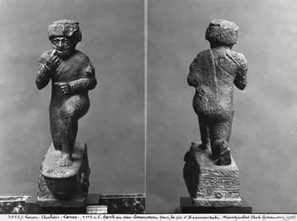 The worshipper from Larsa, front and back view, also known as King Hammurabi praying before a sacred tree